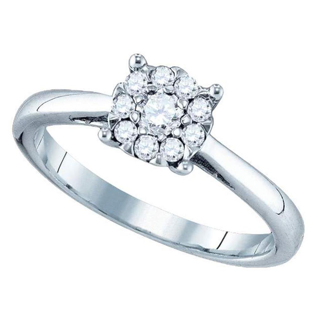 18k White Gold Diamond Bridal Engagement Ring 1/3 Cttw