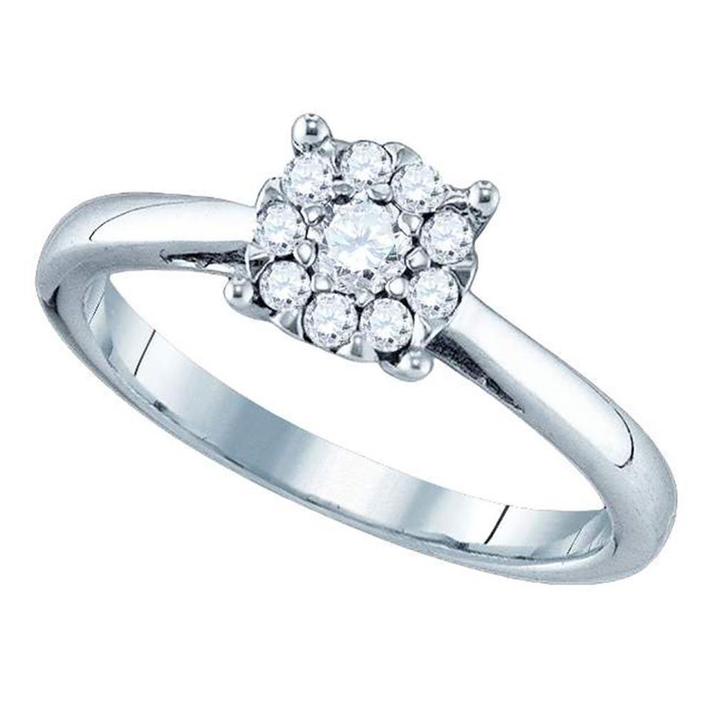 18k White Gold Diamond Bridal Engagement Ring 3/4 Cttw