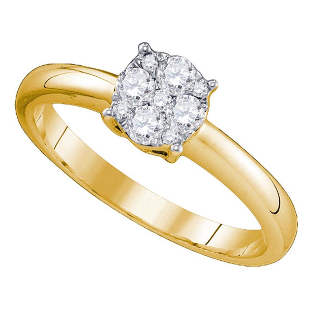 18k Yellow Gold Diamond Bridal Engagement Ring 7/8 Cttw