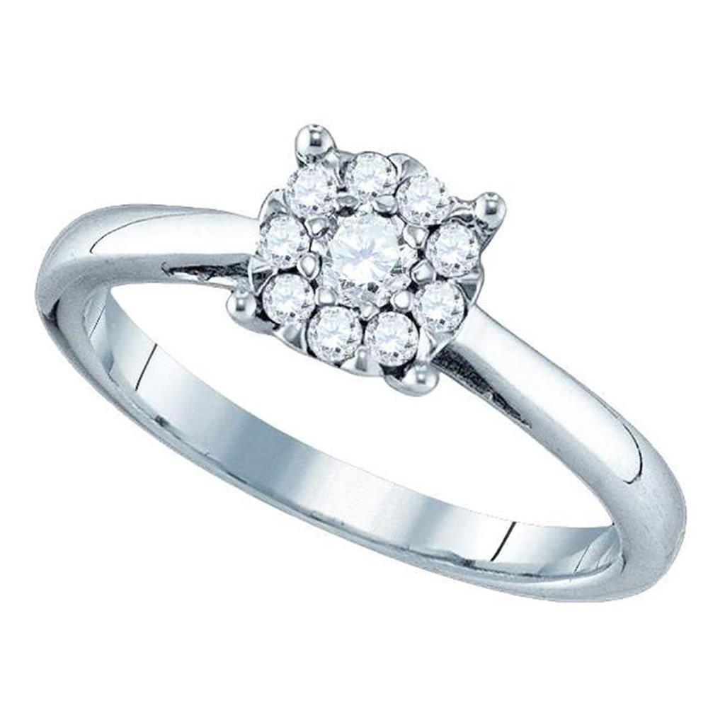 18k White Gold Diamond Bridal Engagement Ring 7/8 Cttw