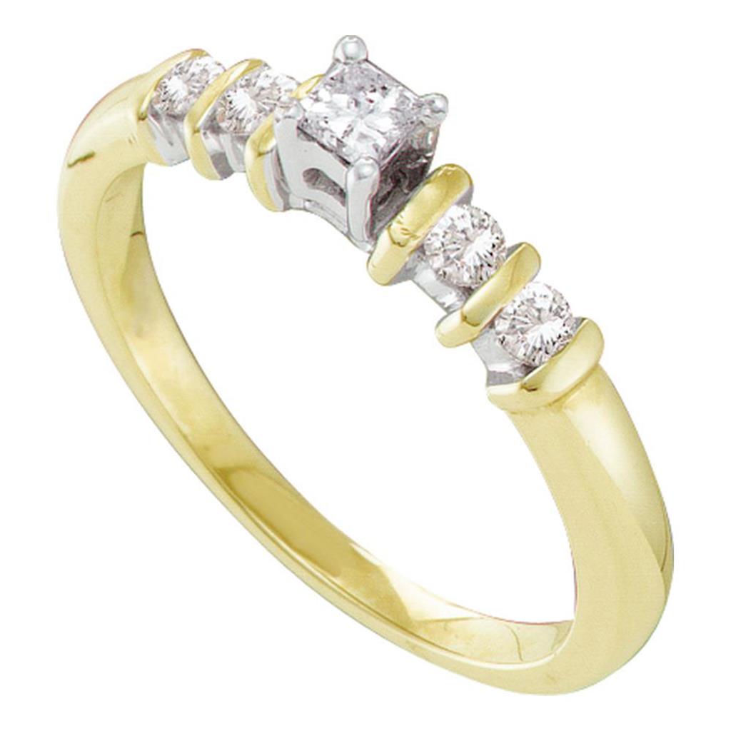 10k Yellow Gold Princess Diamond Solitaire Promise Ring 1/4 Cttw