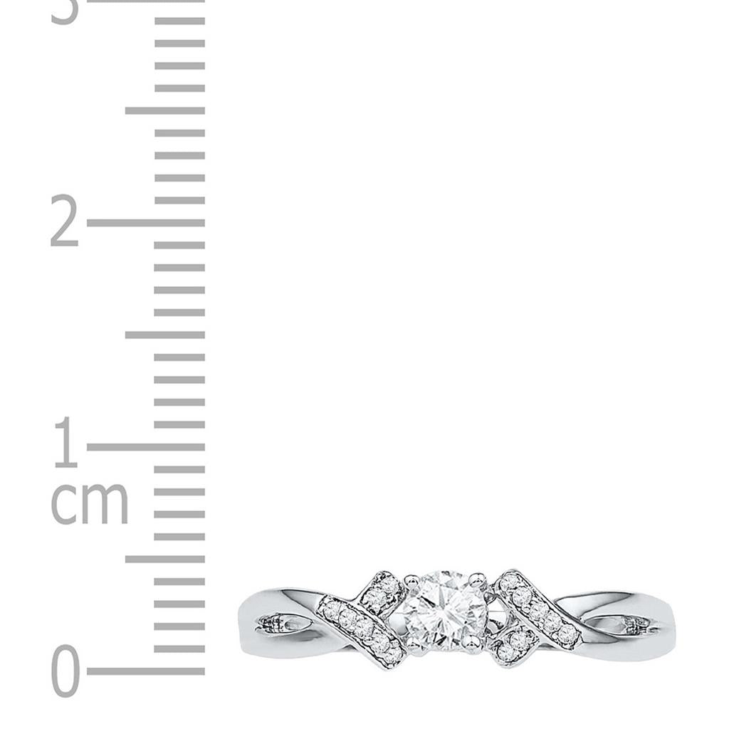 14k White Gold Round Diamond Solitaire Bridal Wedding Anniversary Ring 1/3 Cttw