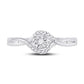 14kt White Gold Round Diamond Solitaire Promise Ring 1/10 Cttw