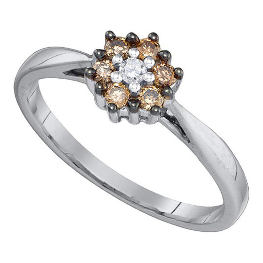 1/4CT-Diamond FLOWER RING