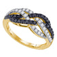 10K Yellow Gold Black Diamond Woven Cocktail Band Ring 1/2 Cttw