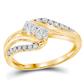 10k Yellow Gold Round Diamond 2-stone Bridal Engagement Ring 1/2 Cttw