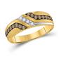 10k Yellow Gold Round Brown Diamond Wedding Band 1/3 Cttw