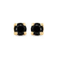 Yellow-tone Sterling Silver Unisex Black Diamond Stud Earrings 3/4 Cttw