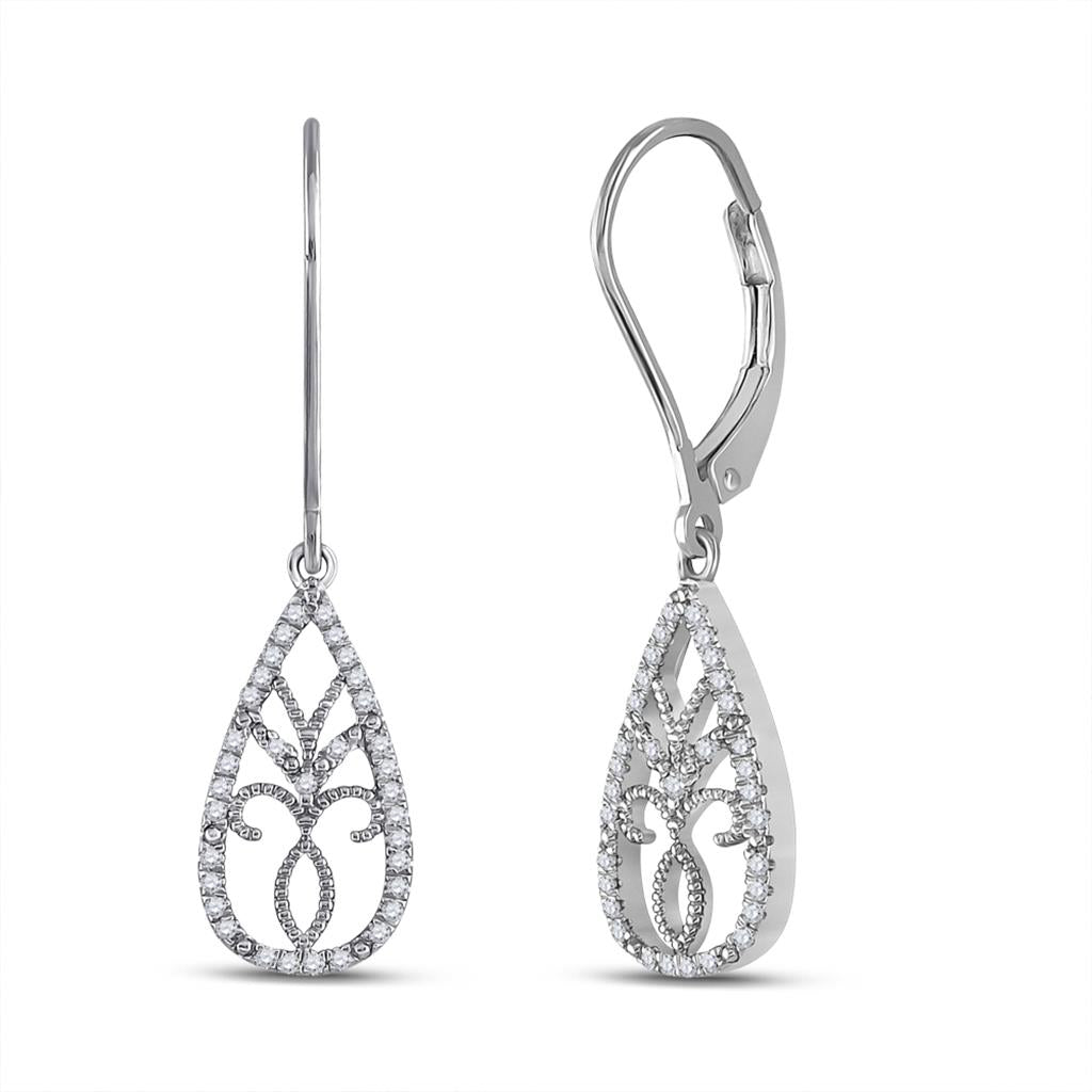 1/5CT-Diamond FASHION HIGH HOOPS EARRING