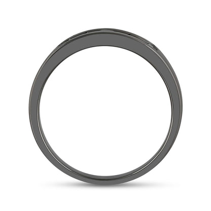 Sterling Silver Black Diamond Wedding Anniversary Band 5/8 Cttw