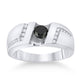 Sterling Silver Round Black Diamond Solitaire Wedding Band Ring 1 Cttw