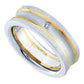 Tungsten Carbide Yellow Gold Round Diamond Fusion Band Ring 1/20 Cttw