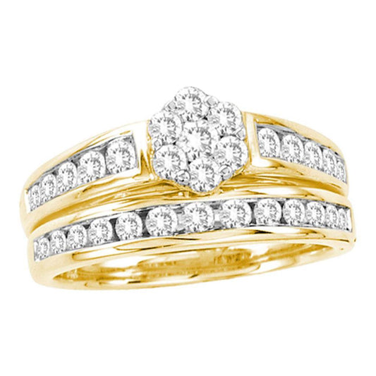 1 CT-Diamond FLOWER BRIDAL SET