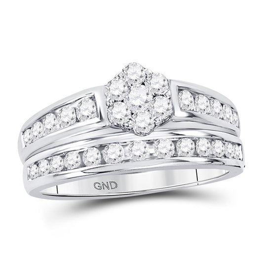 1 CT-Diamond FLOWER BRIDAL SET