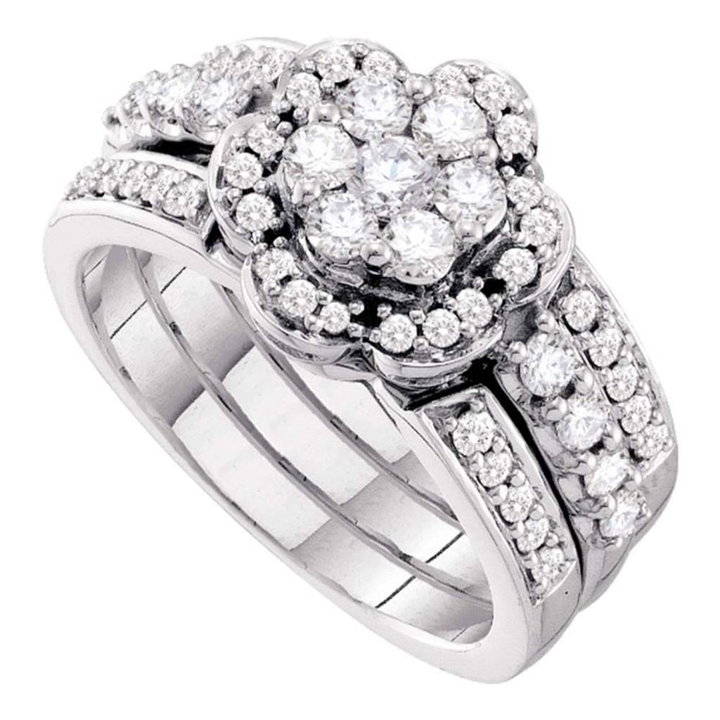 1 CT-Diamond FLOWER BRIDAL SET