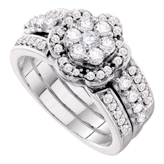 1 CT-Diamond FLOWER BRIDAL SET
