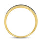 14k Yellow Gold Round Diamond Double Row Black Textured Wedding Band Ring 1/4 Cttw