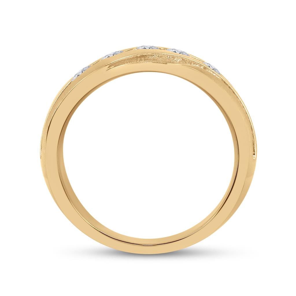 10k Yellow Gold Round Diamond Wedding Anniversary Band Ring 1 Cttw