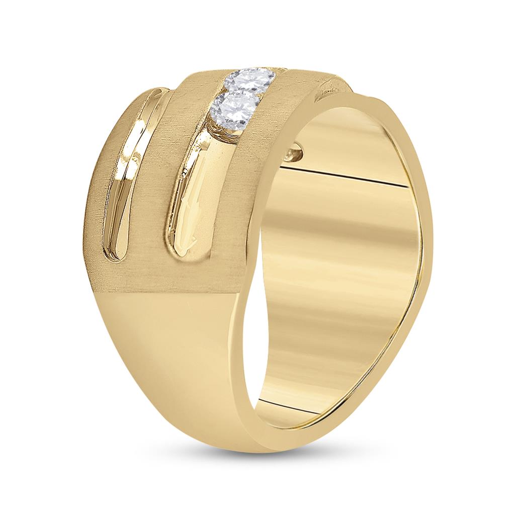10k Yellow Gold Round Diamond Wedding Anniversary Band Ring 1 Cttw