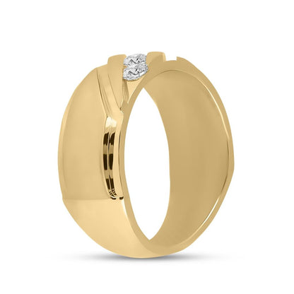 14k Yellow Gold Round Diamond Wedding Band Ring 1/2 Cttw