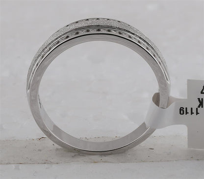 14k White Gold Round Diamond Grecco Wedding Anniversary Band 1/2 Cttw