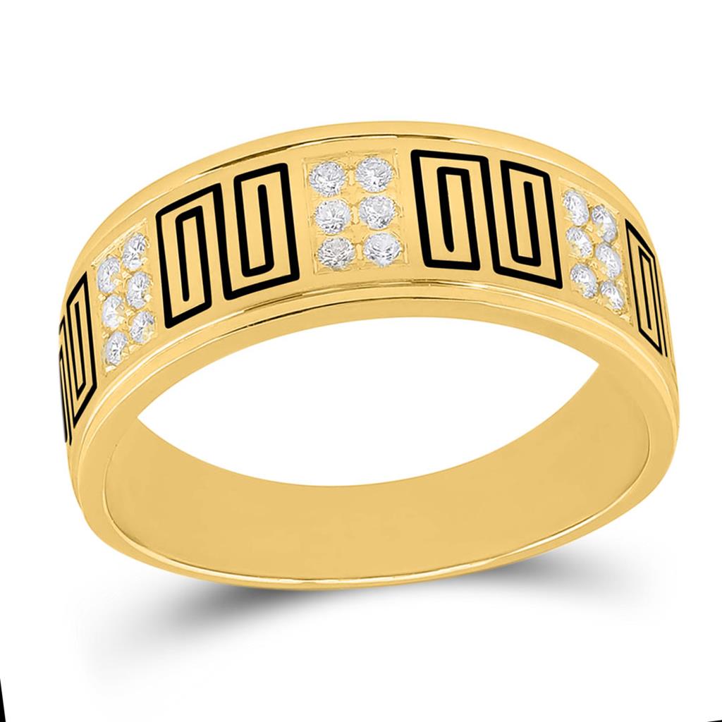 14k Yellow Gold Round Diamond Wedding Band Ring 1/4 Cttw