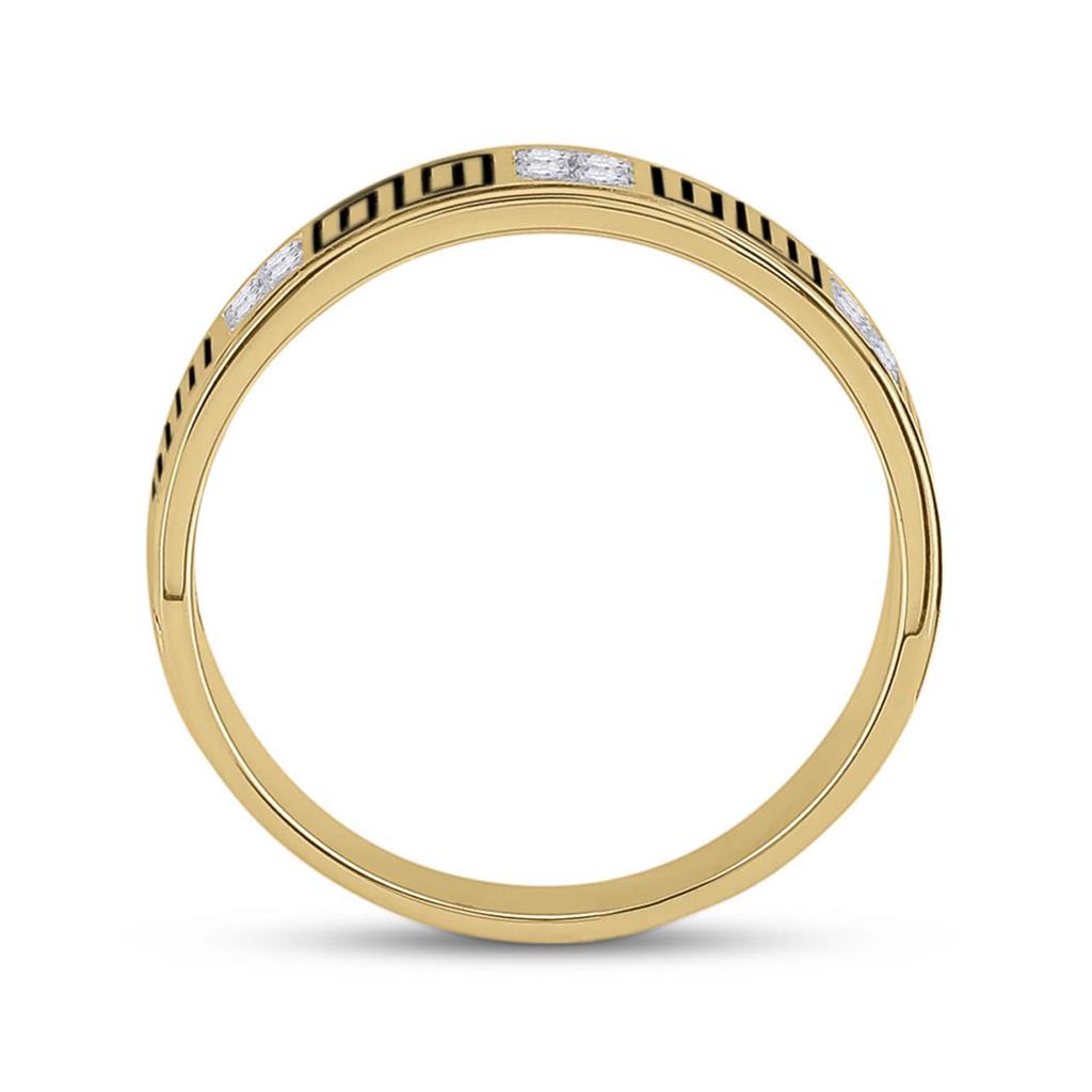 14k Yellow Gold Round Diamond Wedding Band Ring 1/4 Cttw