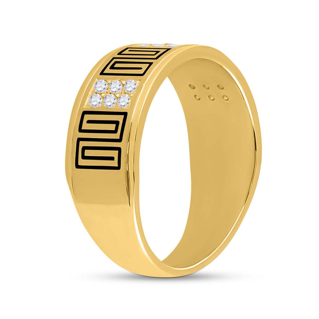 14k Yellow Gold Round Diamond Wedding Band Ring 1/4 Cttw