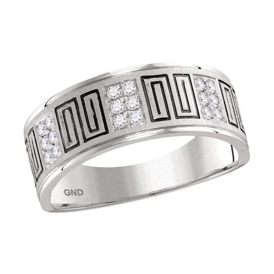 14k White Gold Round Diamond Wedding Band Ring 1/4 Cttw