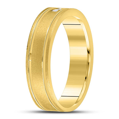 14k Yellow Gold Princess Diamond Wedding Band Ring 1/8 Cttw