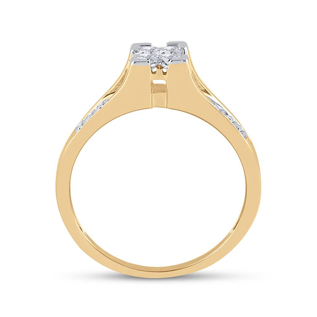 10k Yellow Gold Princess Diamond Bridal Wedding Ring Set 1/2 Cttw Size 5