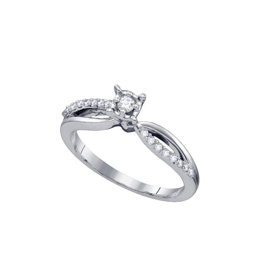 14k White Gold Round Solitaire Diamond Women Bridal Engagement Ring