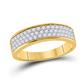 10k Yellow Gold Round Diamond Pave Band Ring 1/2 Cttw
