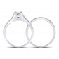 14k White Gold Princess Diamond Bridal Wedding Ring Set 1/2 Cttw