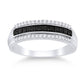 Sterling Silver Round Black Diamond Band Ring 1/4 Cttw