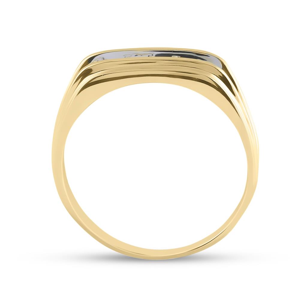 10k Two-tone Gold Round Diamond Wedding Band Ring 1/8 Cttw