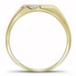 10k Two-tone Gold Round Diamond Wedding Band Ring 1/8 Cttw