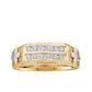 14k Yellow Gold Round Diamond Cross Wedding Band Ring 1/6 Cttw