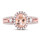 14k Rose Gold Oval Morganite Solitaire Ring 1-3/8 Cttw