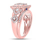 14k Rose Gold Round Diamond Vintage Bridal Wedding Ring Set 1-1/4 Cttw