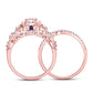 14k Rose Gold Round Diamond Bridal Wedding Ring Set 7/8 Cttw