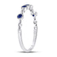 14kt White Gold Round Blue Sapphire Dot Stackable Band Ring 1/5 Cttw