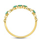 10kt Yellow Gold Round Emerald Dot Stackable Band Ring 1/20 Cttw