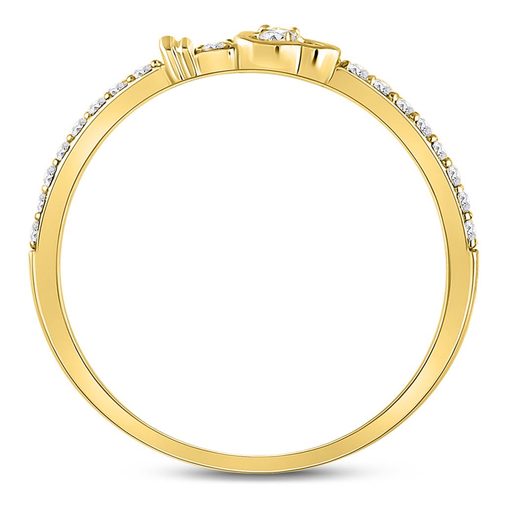 10k Yellow Gold Round Diamond Spade Stackable Band Ring 1/6 Cttw