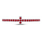 14k White Gold Round Ruby Cross Stackable Band Ring 1/6 Cttw