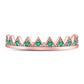 10kt Rose Gold Round Emerald Chevron Stackable Band Ring 1/10 Cttw