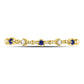 10k Yellow Gold Round Blue Sapphire Diamond Beaded Stackable Band Ring 1/20 Cttw