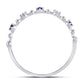 14k White Gold Round Blue Sapphire Diamond Beaded Stackable Band Ring 1/20 Cttw