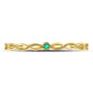 10k Yellow Gold Round Emerald Solitaire Milgrain Stackable Band Ring .01 Cttw