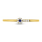 10kt Yellow Gold Round Blue Sapphire Diamond Stackable Band Ring 1/12 Cttw